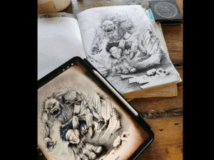 Croquis numérique et papier